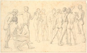 Studio di un gruppo di uomini nudi
