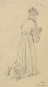 Studio di una donna inginocchiata da Christoffer Wilhelm Eckersberg