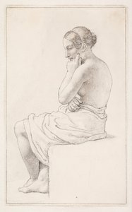 Studio di una donna seduta semi-nuda