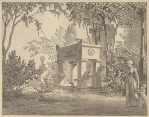 Il sarcofago di Molière nel Jardin Elysée da Christoffer Wilhelm Eckersberg