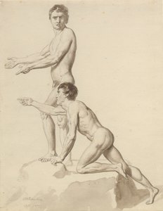 Due israeliti su un blocco di roccia da Christoffer Wilhelm Eckersberg