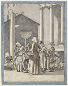 Venditrici di mercato a Copenaghen da Christoffer Wilhelm Eckersberg