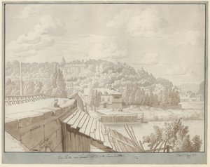 Vista da Sèvres del vecchio ponte sulla Senna con il parco di Saint Cloud sullo sfondo da Christoffer Wilhelm Eckersberg