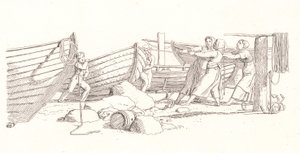 Veduta di un Villaggio di Pescatori. Barche Tirate a Riva da Christoffer Wilhelm Eckersberg