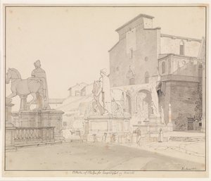 Veduta del Campidoglio e Santa Maria in Aracoeli, Roma