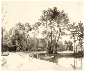 Vista del giardino di Sanderumgaard da Christoffer Wilhelm Eckersberg