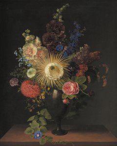 Vaso in porfido con cactus grandiflora e altri fiori, opera di C. D. Fritzsch da C. D. Fritzsch