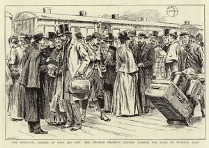 Il Giubileo Episcopale di Papa Leone XIII, i pellegrini inglesi partono da Londra per Roma martedì scorso da C. Hentschell