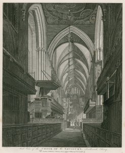 Vista occidentale del coro della chiesa di St Saviour, Southwark, Surrey da C. John Mayle Whichelo