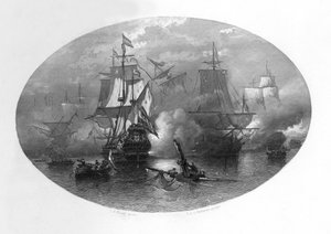 La battaglia navale di Sole Bay, 1672, c1870 da Domenico del Barbiere
