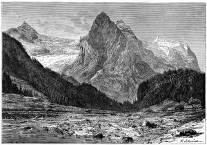 Il Wellhorn e il ghiacciaio di Rosenlaui, Svizzera, XIX secolo da C. Laplante