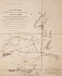 Carta militare delle marce e degli accampamenti del grande esercito comandato dal Maggiore Generale Medows dal 26 maggio al 14 dicembre 1790 da C. Mackenzie