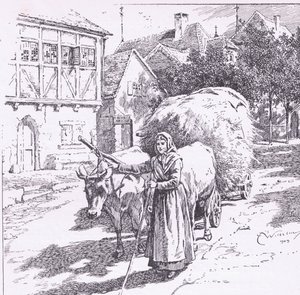Carri trainati da buoi rimbombavano per le strade silenziose, da The Child of the Air pub. da Duckworth