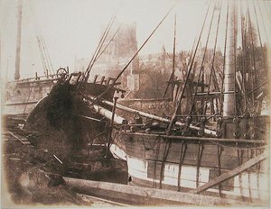 Navi a vela nel porto, c.1845 da Calvert Richard Jones