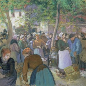 Mercato del pollame a Gisors da Camille Jacob Pissarro