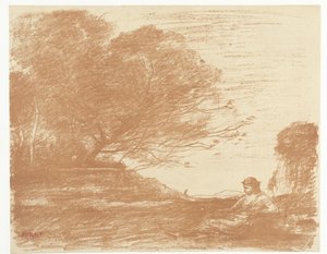 Saffo nel paesaggio da Camille Corot