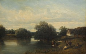 Cottage sul fiume con lavandaie