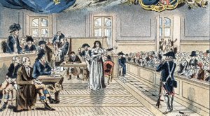 Maria Antonietta, regina di Francia, davanti ai giudici al suo processo il 14 ottobre 1793. da Camille Gilbert