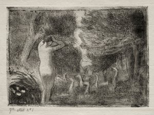 Bagnante e oche, 1895 da Camille Jacob Pissarro