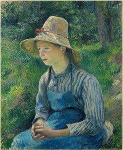 Contadina con cappello di paglia da Camille Jacob Pissarro