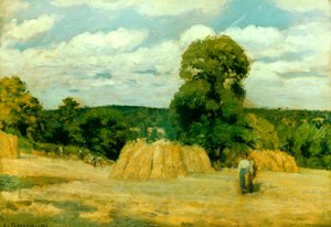 Raccolto a Montfoucault, 1876 da Camille Jacob Pissarro