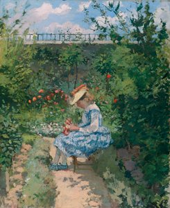 Jeanne nel giardino, Pontoise, c.1872 da Camille Jacob Pissarro