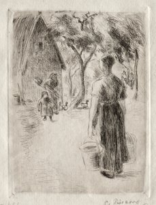 Paysanne portant des seaux da Camille Jacob Pissarro