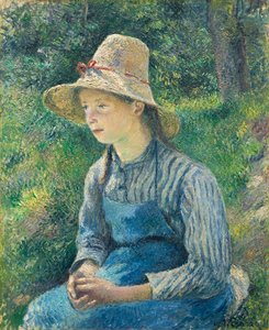 Ragazza contadina con cappello di paglia, 1881 da Camille Jacob Pissarro