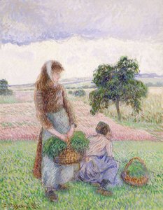 Contadini che portano cesti; Paysanne Portant au Panier, 1888 da Camille Jacob Pissarro