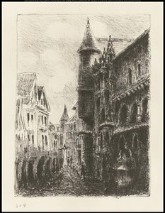 Rue Saint-Romain, Rouen, Prima Lastra da Camille Jacob Pissarro