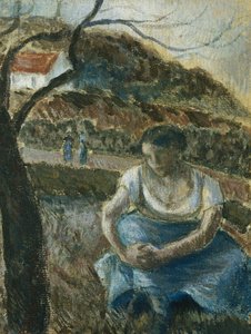 Contadina seduta, c.1880 da Camille Jacob Pissarro