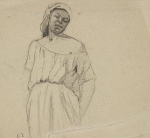 Studio di una persona di colore da Camille Jacob Pissarro