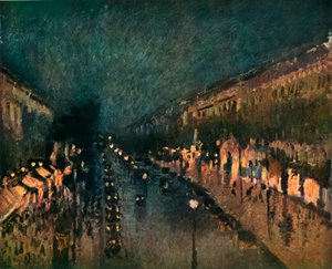 Il Boulevard Montmartre di notte, 1897, 1937 da Camille Jacob Pissarro