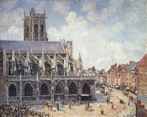 La chiesa di Saint Jacques a Dieppe al sole del mattino; L