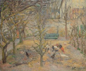 Il cortile della fattoria, 1877 da Camille Jacob Pissarro