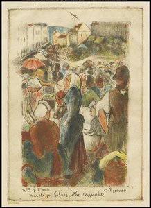 Il mercato di Gisors, Rue Cappeville, c.1894 da Camille Jacob Pissarro