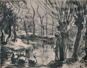 La ragazza delle oche, c.1870s, 1946 da Camille Jacob Pissarro