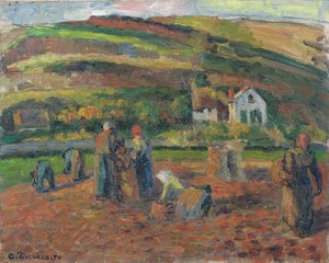 La raccolta delle patate, Pontoise, 1874 da Camille Jacob Pissarro
