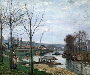 La lavanderia, Port Marly, 1872 da Camille Jacob Pissarro