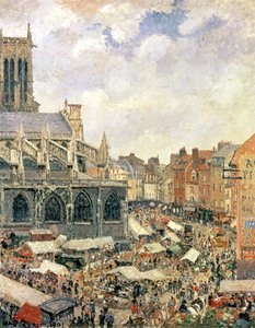 Il Mercato Attorno alla Chiesa di Saint-Jacques, Dieppe, 1901 da Camille Jacob Pissarro