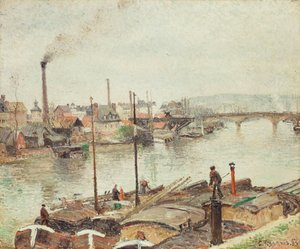 Il porto di Rouen, 1883 da Camille Jacob Pissarro