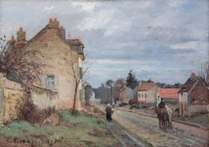 La strada per Louveciennes; La route de Louveciennes, 1872 da Camille Jacob Pissarro
