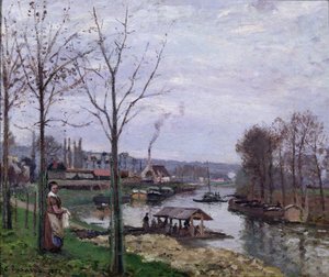 La lavanderia, Pontoise Port-Marly, 1872 da Camille Jacob Pissarro