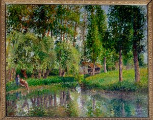 Il lavatoio di Bazincourt da Camille Jacob Pissarro