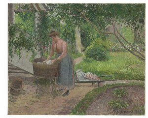 Lavandaia nel giardino di Eragny, 1899 da Camille Jacob Pissarro