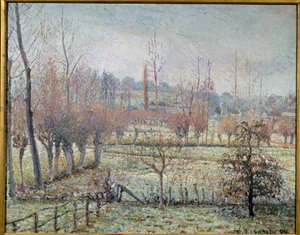 Gelo bianco, mattina o effetto neve a Eragny da Camille Jacob Pissarro