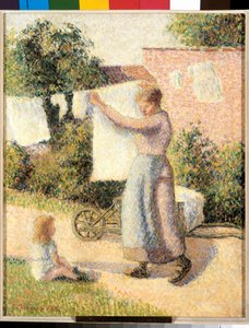 Donna che stende il bucato Dipinto di Camille Pissarro (1830-1903) 1887. Parigi, Museo d