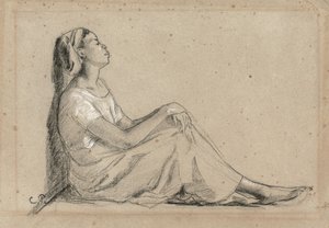 Giovane donna nera seduta da Camille Jacob Pissarro