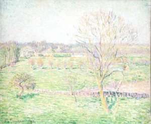 Un campo con un noce in primavera da Camille Jacob Pissarro