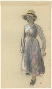 Una contadina con cappello di paglia, c. 1892 da Camille Pissarro